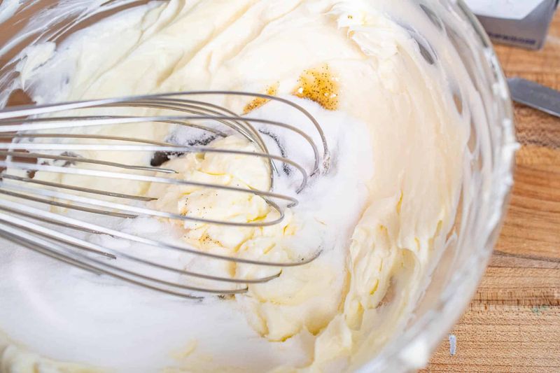 Beat Soft Cheese With Sugar And Vanilla