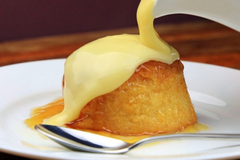 Traditional Sponge Puddings And Custard
