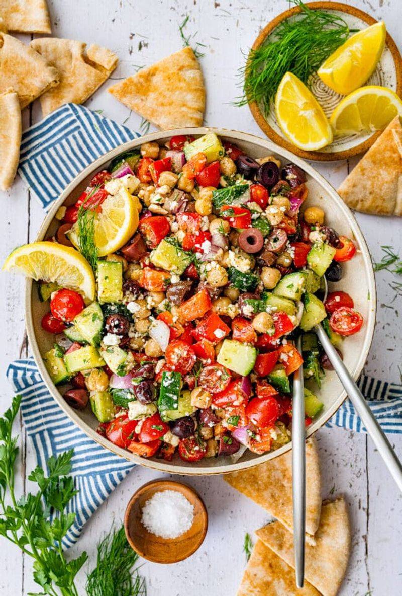 Greek Chickpea Salad With Feta And Olives