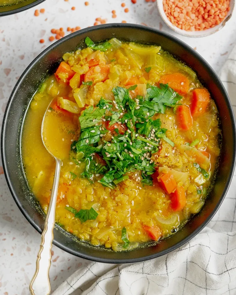 Golden Turmeric Lentil Soup