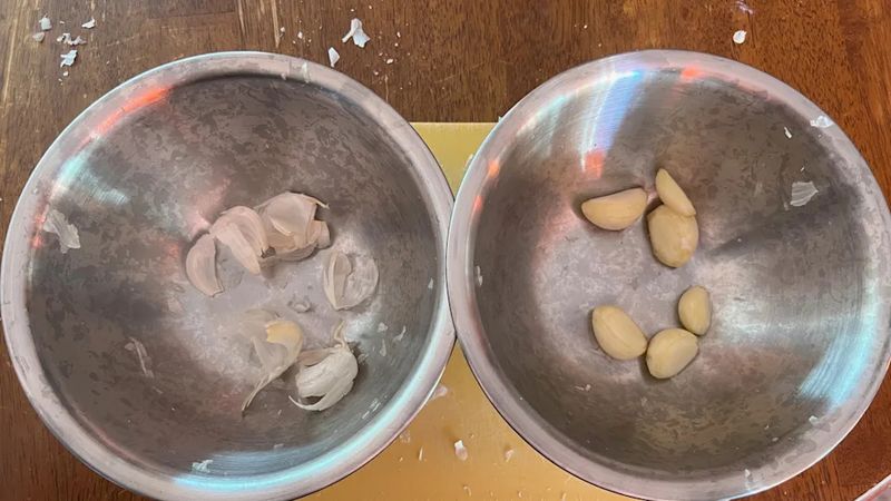 Peel Garlic in Seconds with Two Bowls