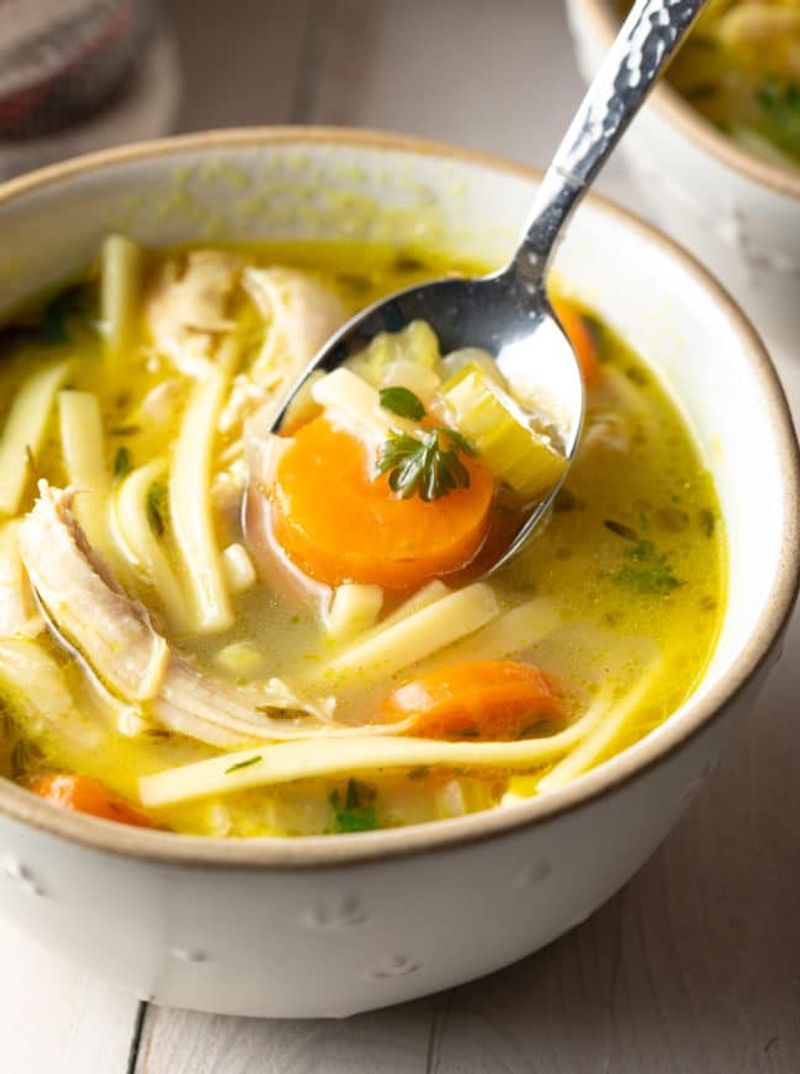 Japanese Ramen and American Chicken Noodle Soup