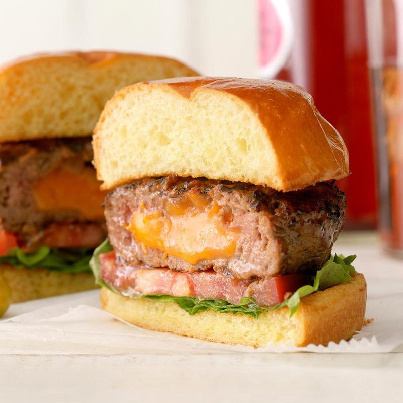Cheddar-Stuffed Burger Patties