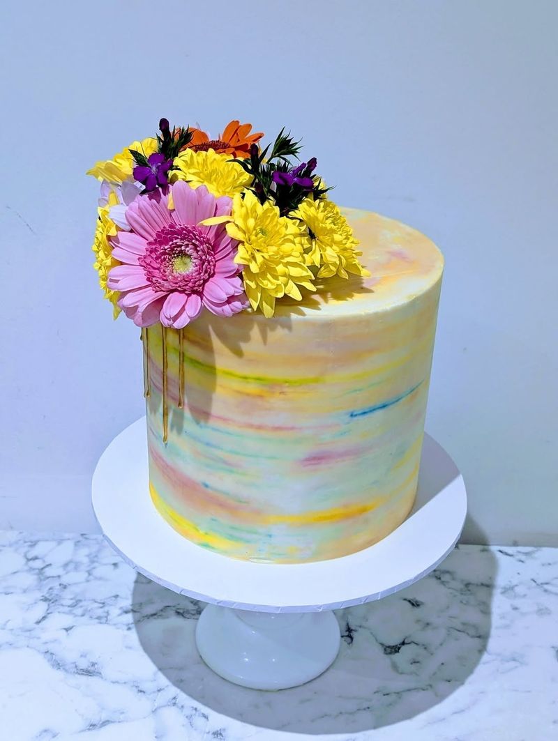 Watercolor Floral Buttercream Cake