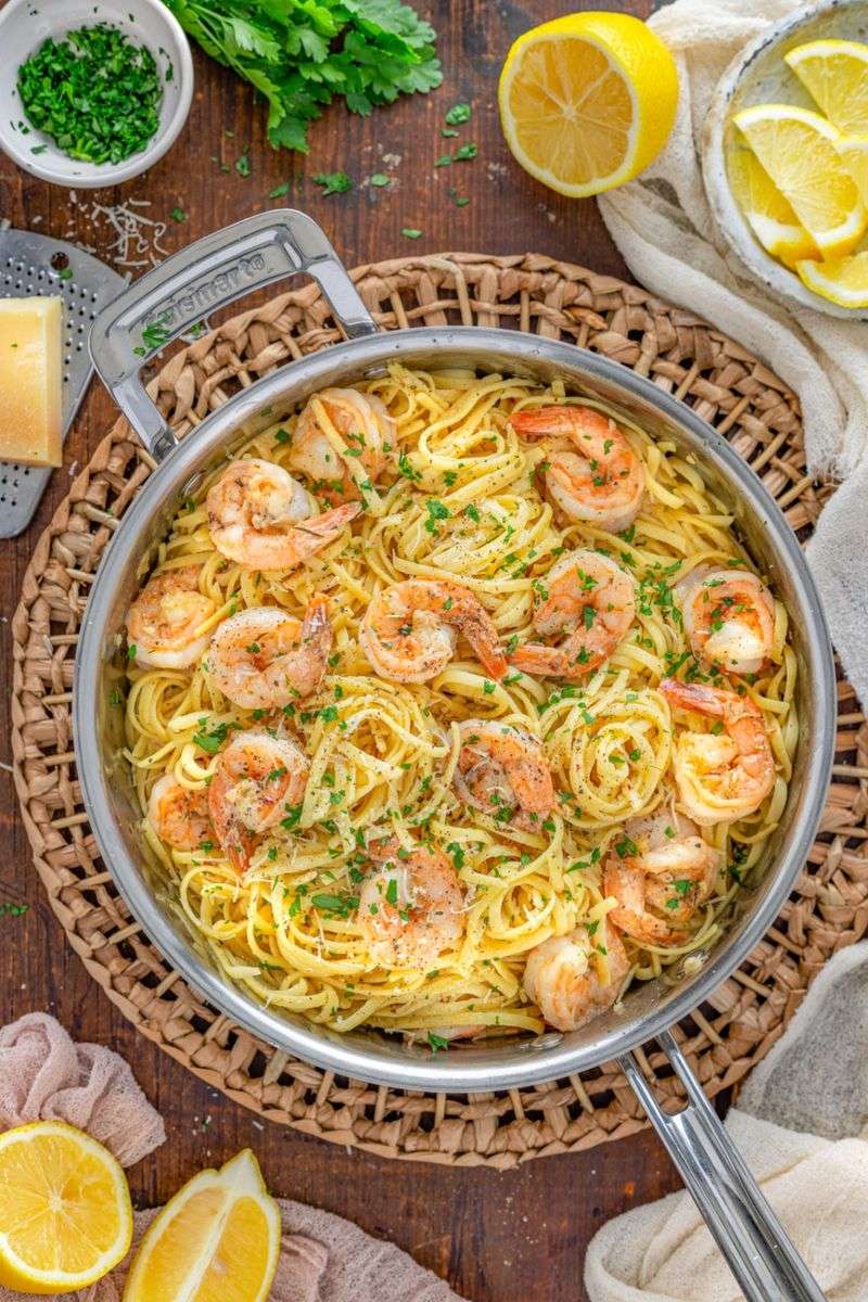 One-Pan Lemon Garlic Shrimp Pasta
