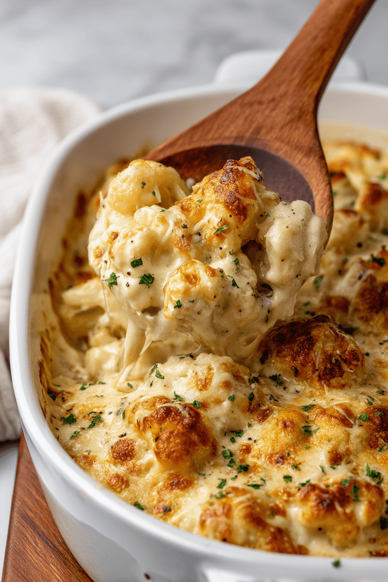 Alfredo Cauliflower Gratin