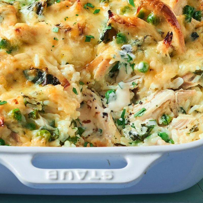 Alfredo Chicken and Rice Bake