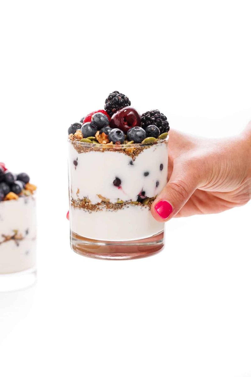 Overnight Flaxseed and Berry Parfait