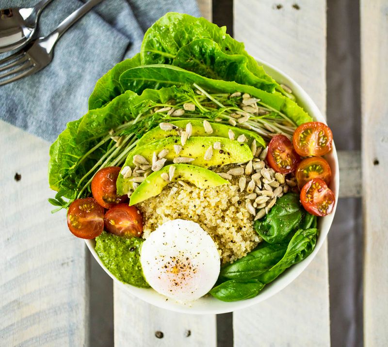 Quinoa Breakfast Bowl With Poached Egg