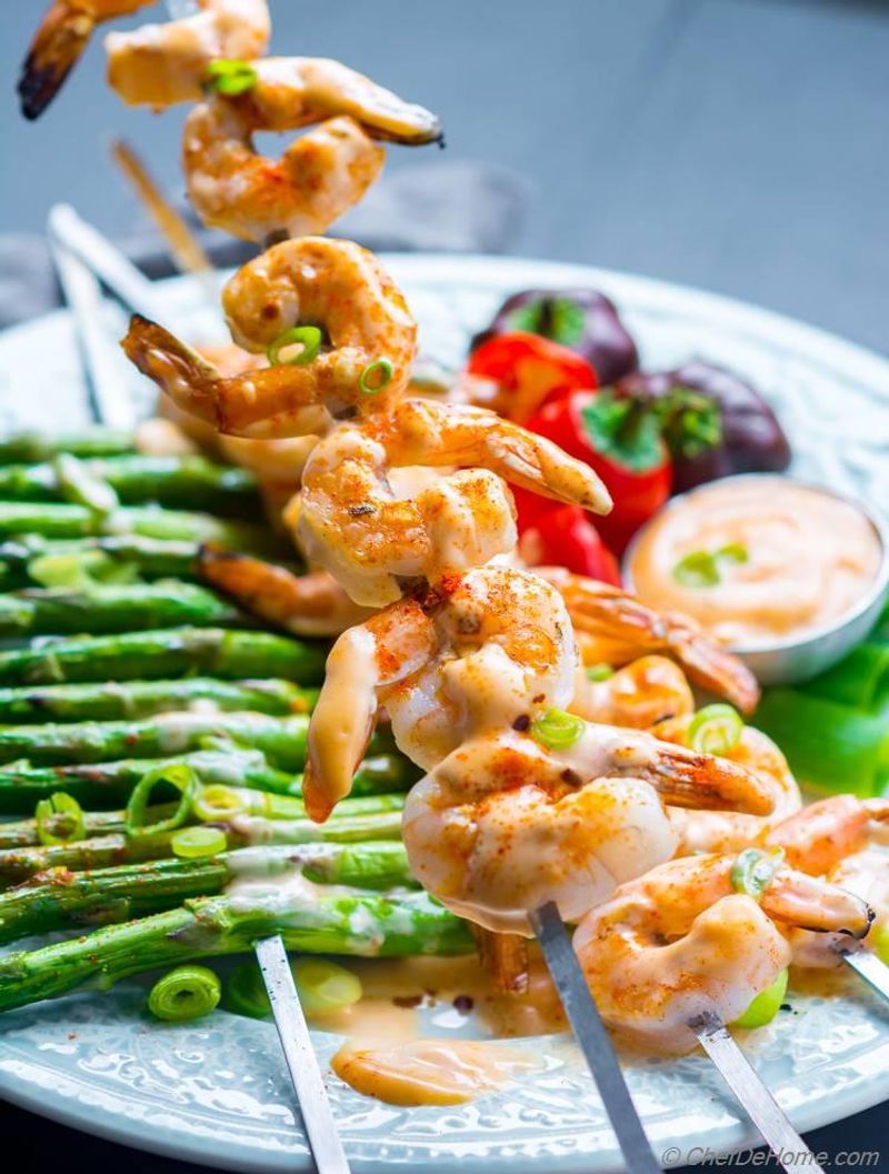 Asparagus and Shrimp Skewers