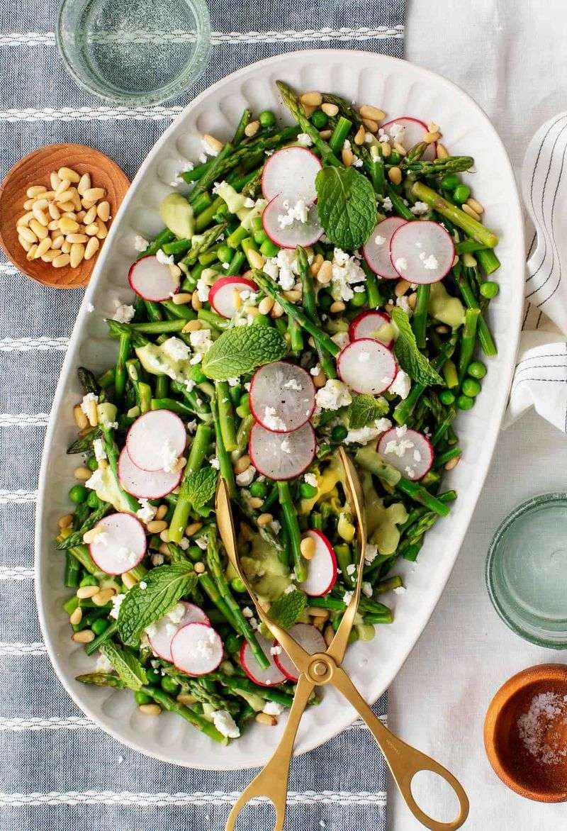 Asparagus Salad with Shaved Radish and Lemon Vinaigrette