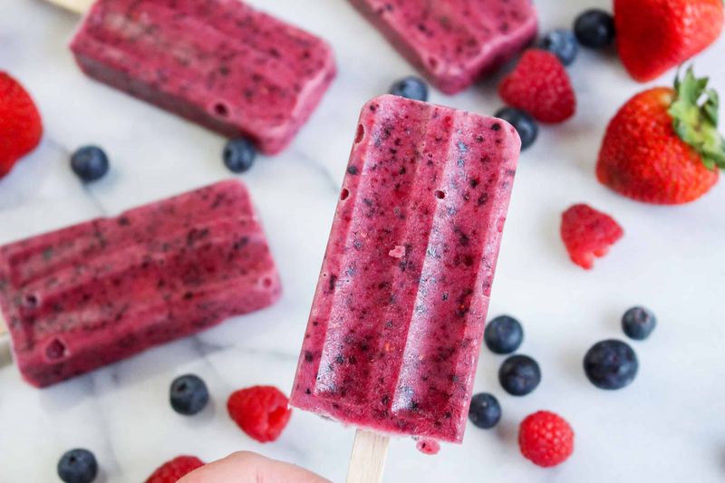 Mix Berries Into Homemade Popsicles