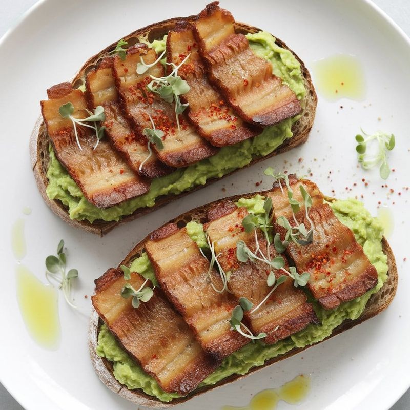 Tempeh Bacon and Avocado on Whole Wheat Toast