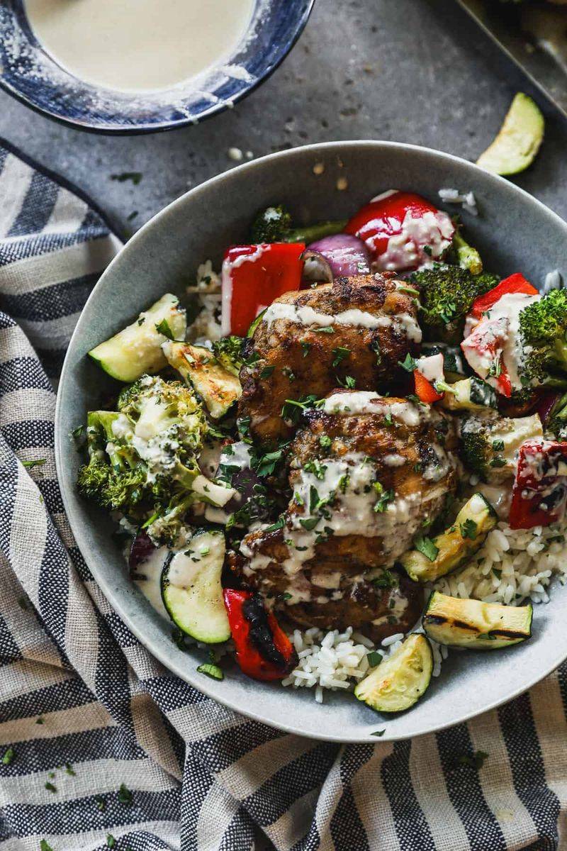 Lemon Tahini Chicken Bowl