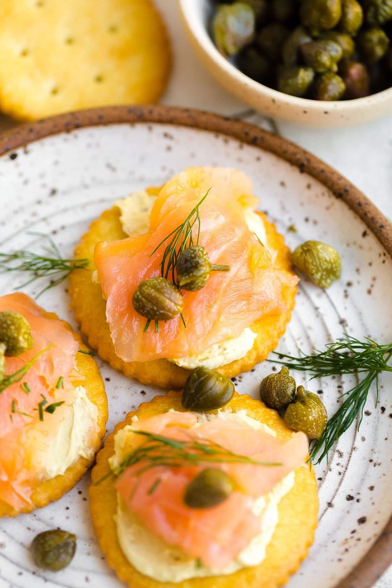 Smoked Salmon on Crackers