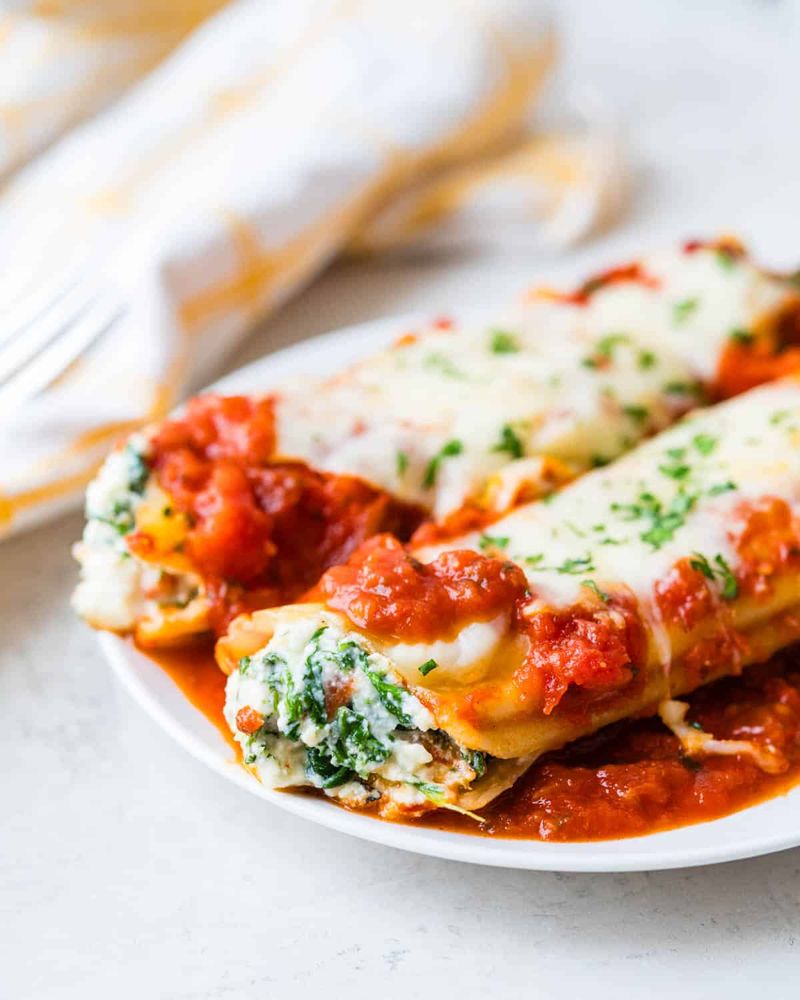 Spinach and Cheese Manicotti