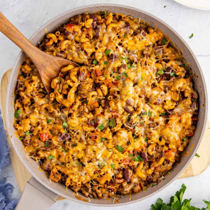 Chili Mac and Cheese Skillet