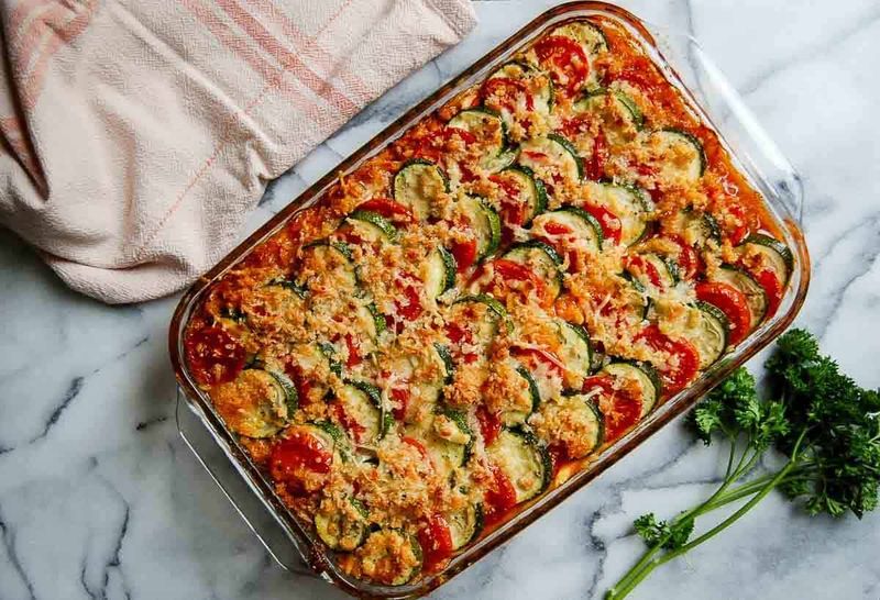 Zucchini and Ground Turkey Bake