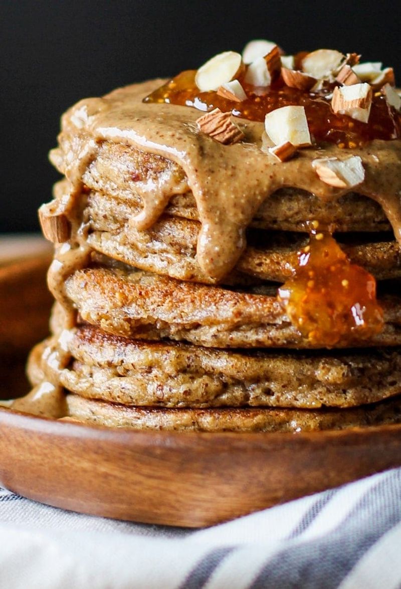 Almond Flour Pancakes with Nut Butter Drizzle