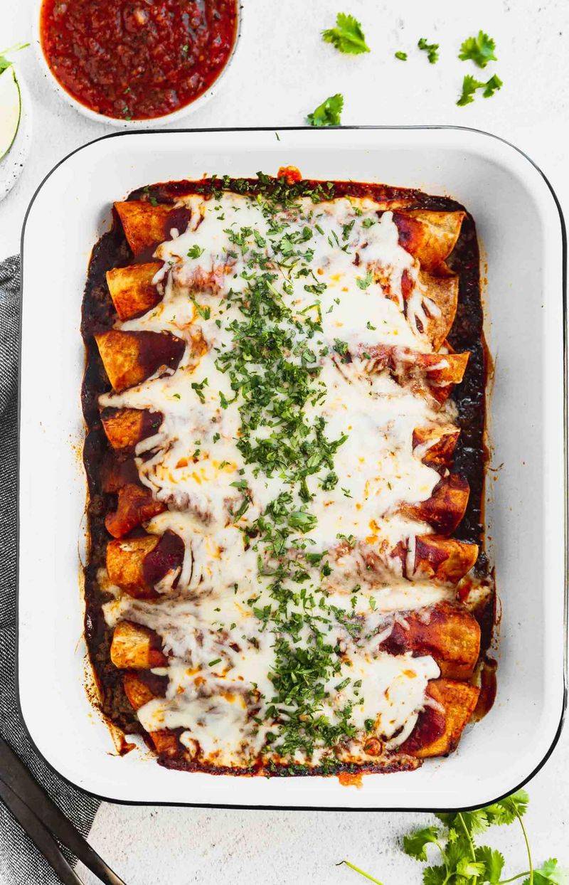 Cheesy Ground Beef Enchiladas