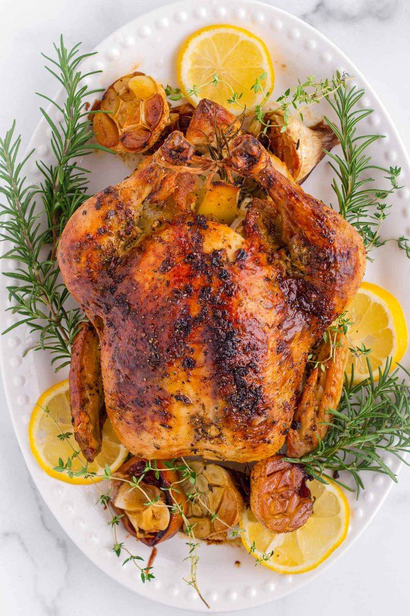 Lemon Herb Roasted Whole Chicken
