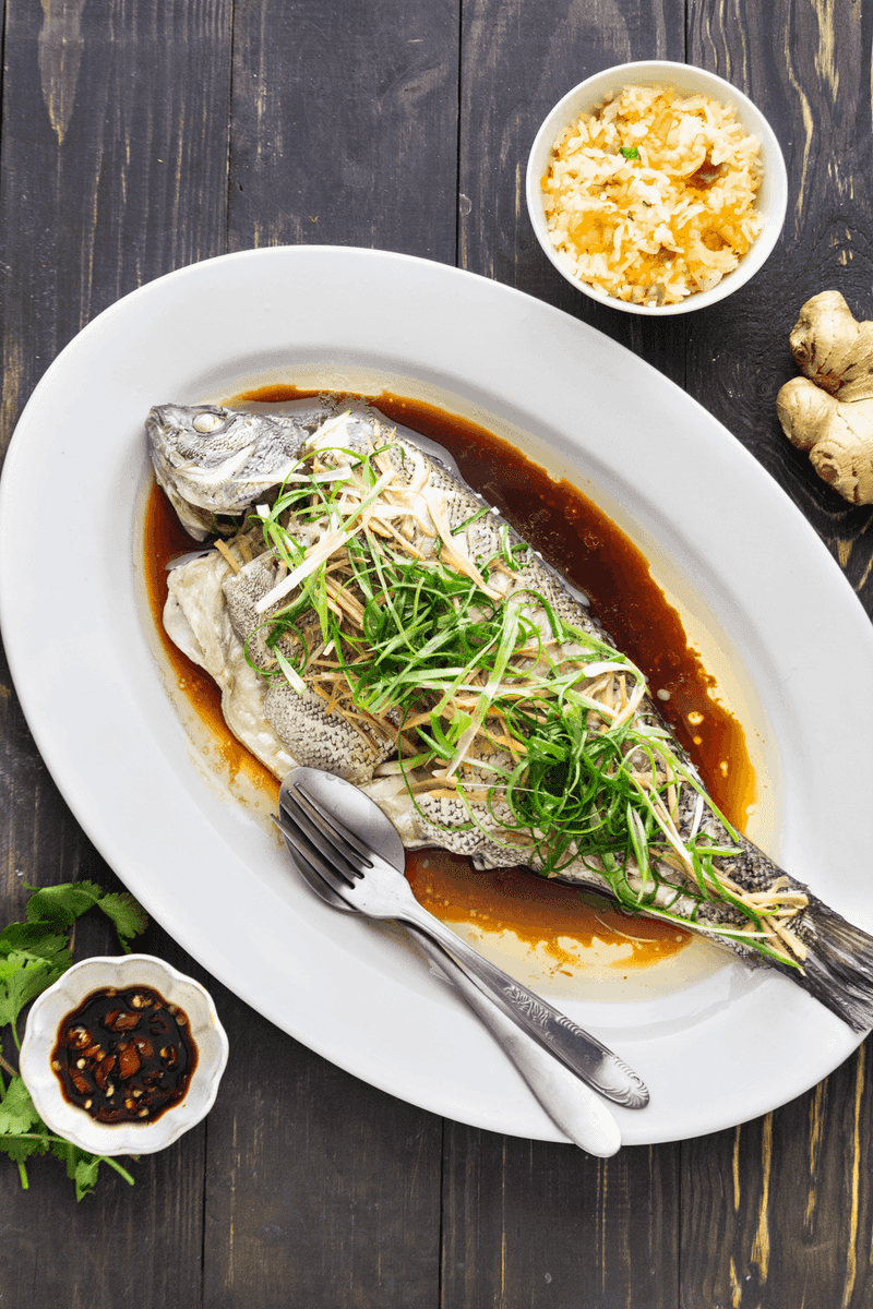 Steamed Fish with Ginger and Scallions