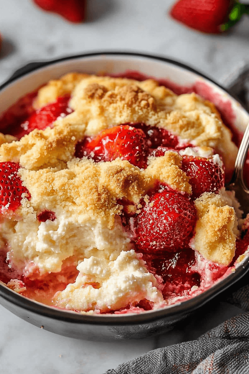 Strawberry Cream Cheese Dump Cake