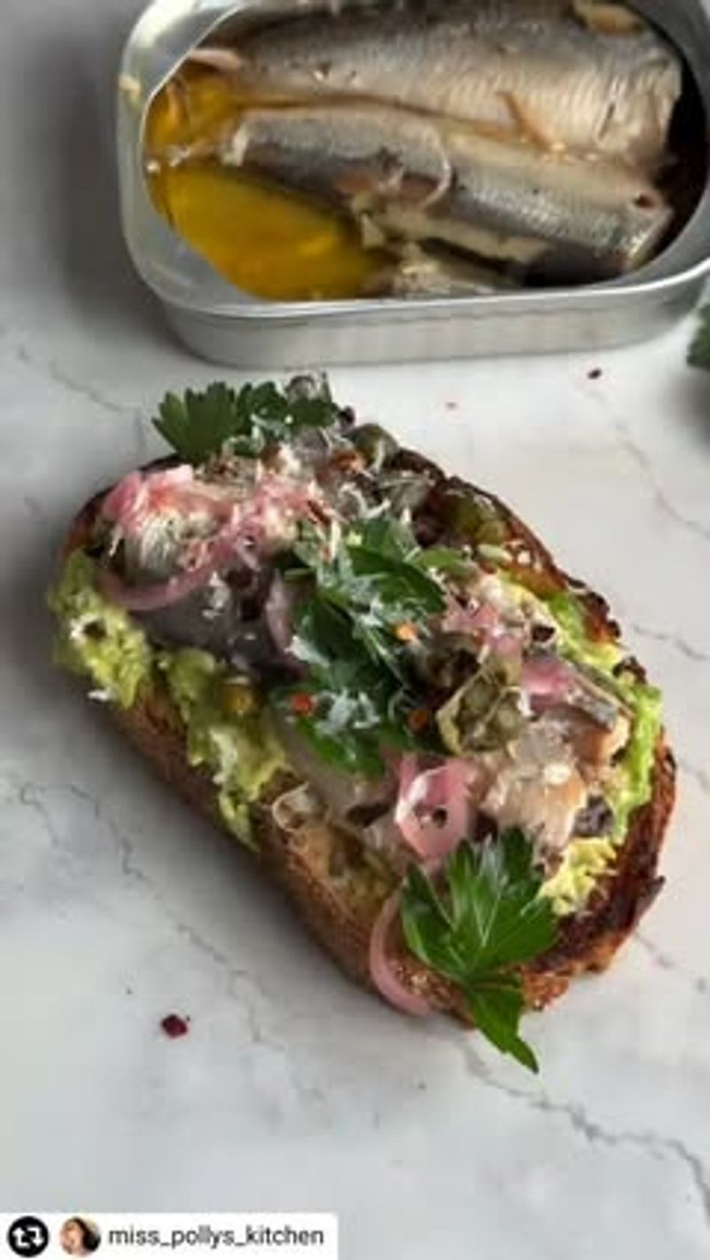 Canned Sardine Toast with Lemon Caper Butter