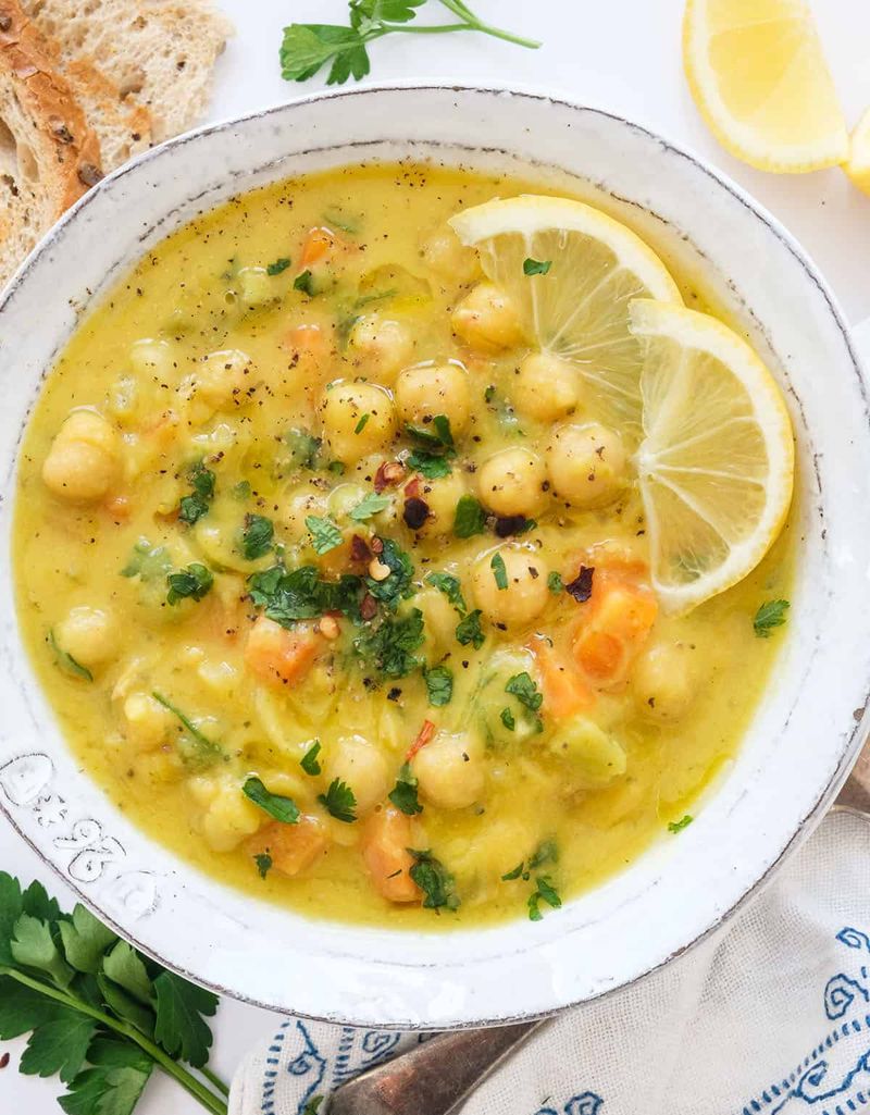 Lemon Herb Chickpea Soup