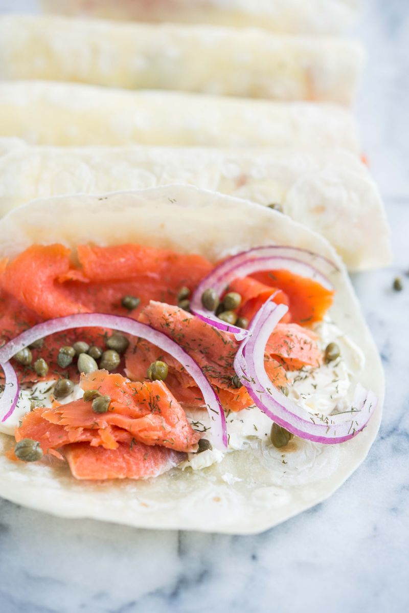 Smoked Salmon and Cream Cheese Wraps