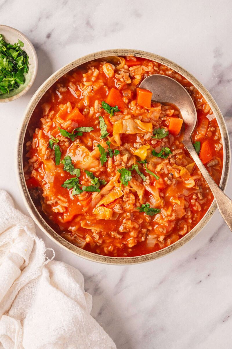 Cabbage Roll Soup with Turkey
