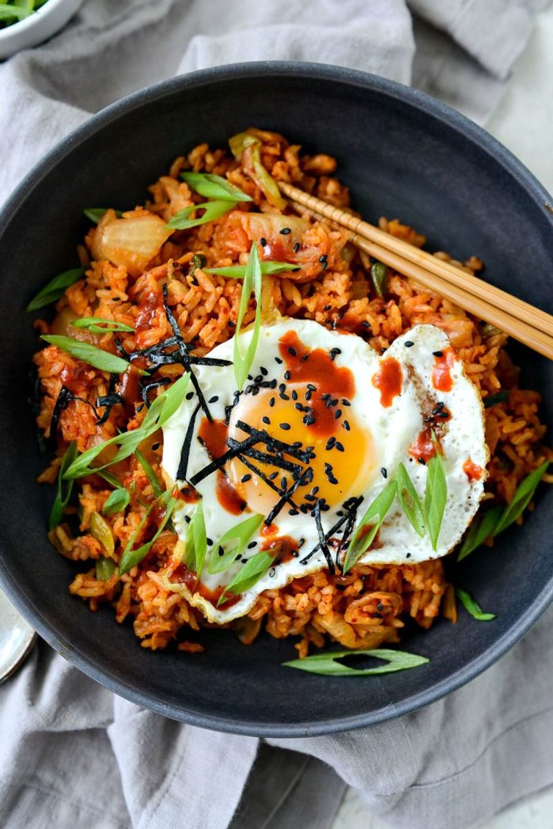 Kimchi Fried Egg Rice Bowl