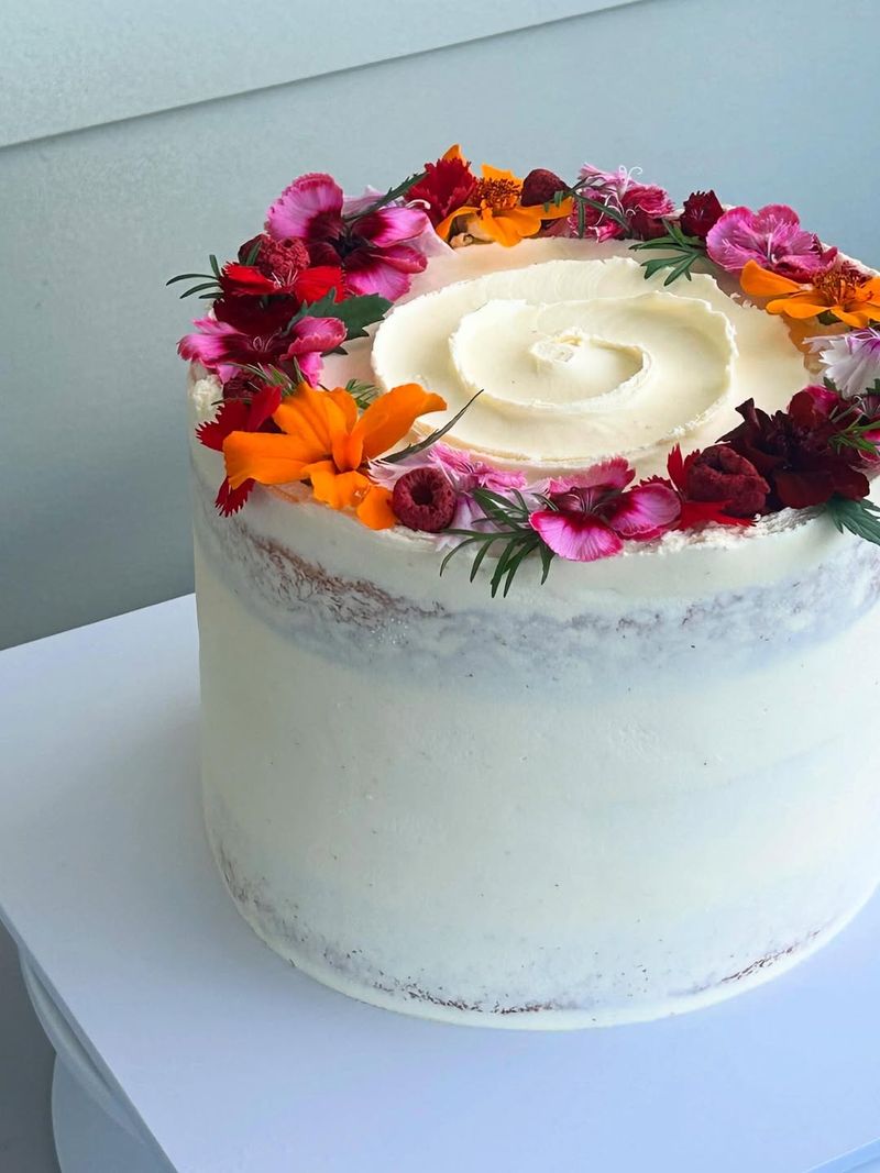 Floral Wreath Naked Cake