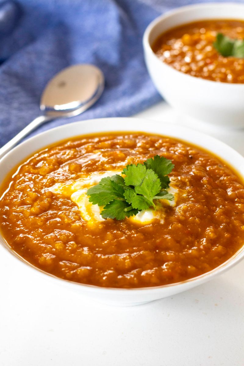 Spiced Red Pepper and Lentil Soup