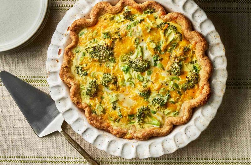 Cheddar and Broccoli Quiche