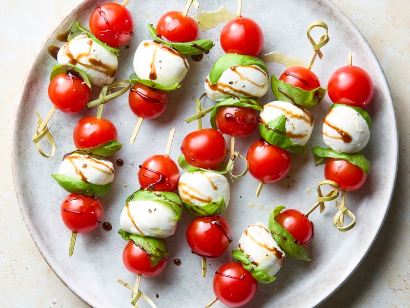 Caprese Skewers with Fresh Mozzarella