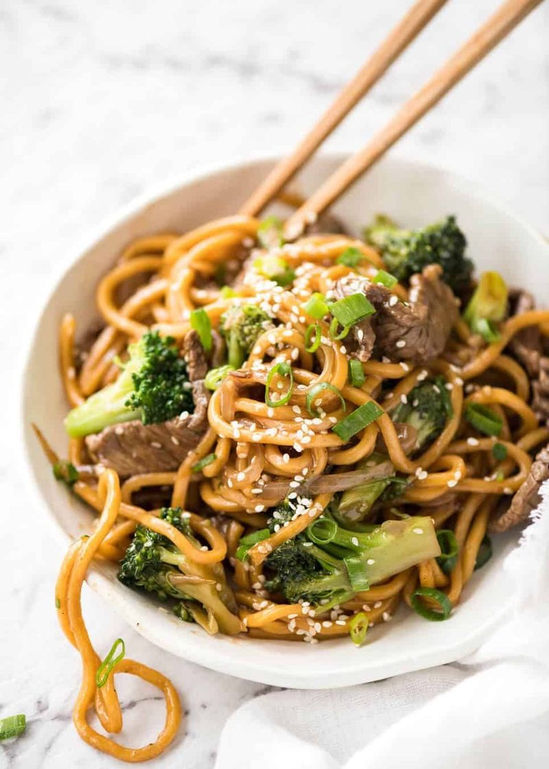Stir Fry Beef With Broccoli And Noodles