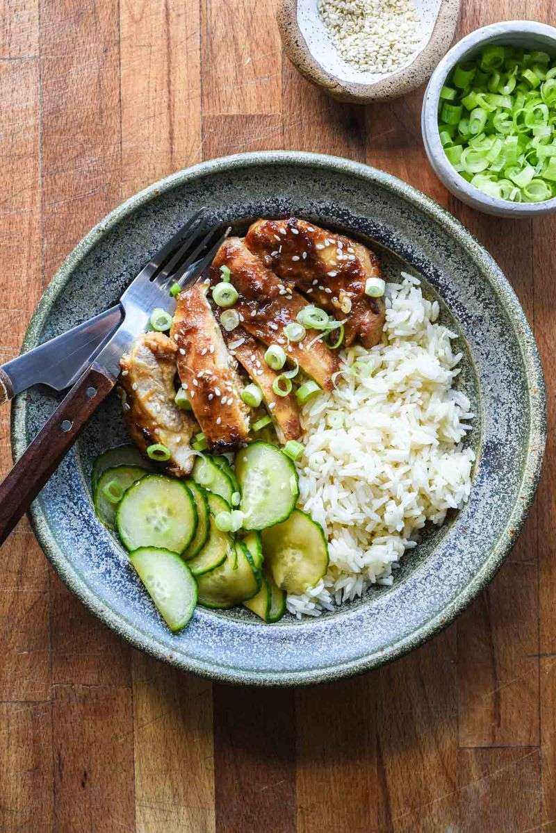 Miso Glazed Chicken Thighs