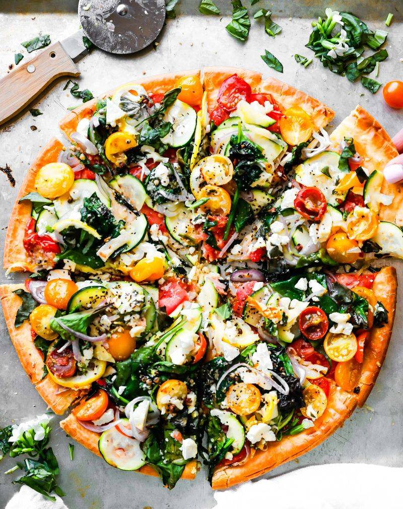 Loaded Veggie Flatbread Pizza