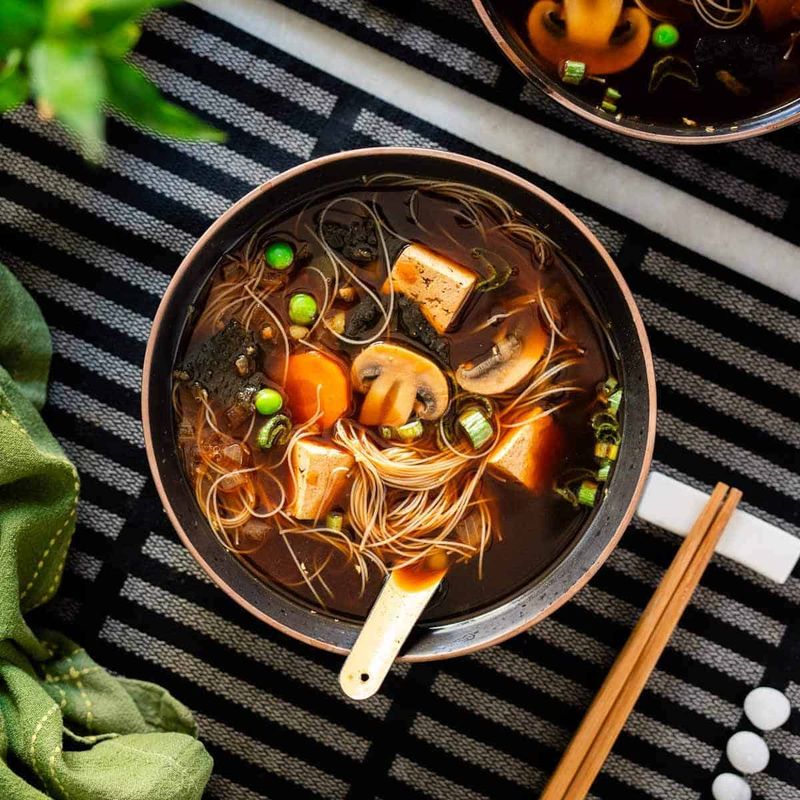 Miso and Mushroom Noodle Soup