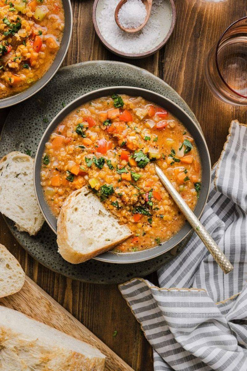 Lentil Soup With Crusty Bread