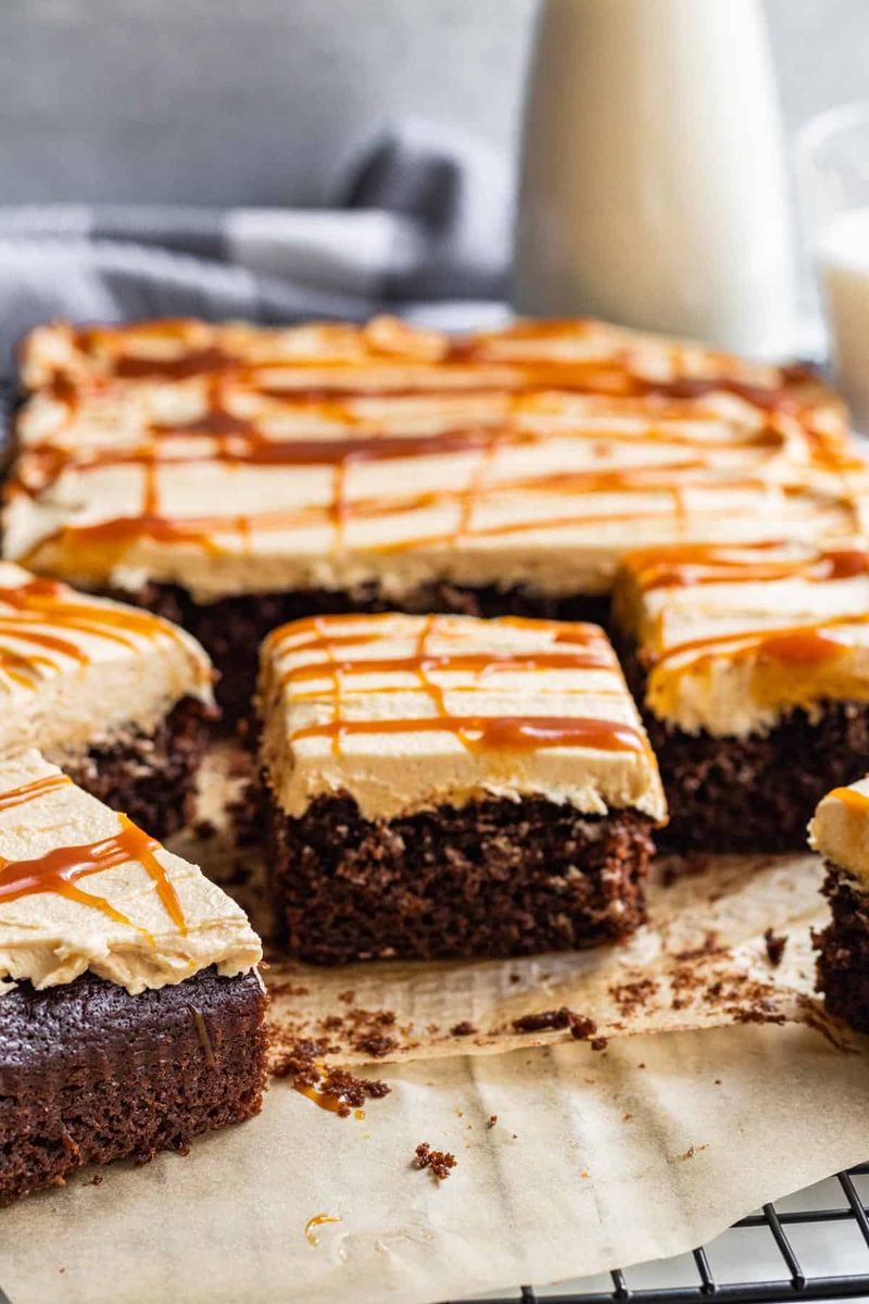 Chocolate Caramel Sheet Cake