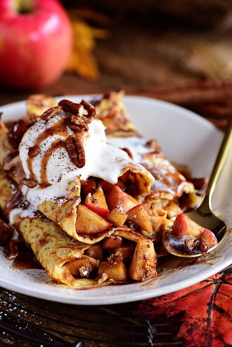 Cinnamon Crepes with Apple Filling