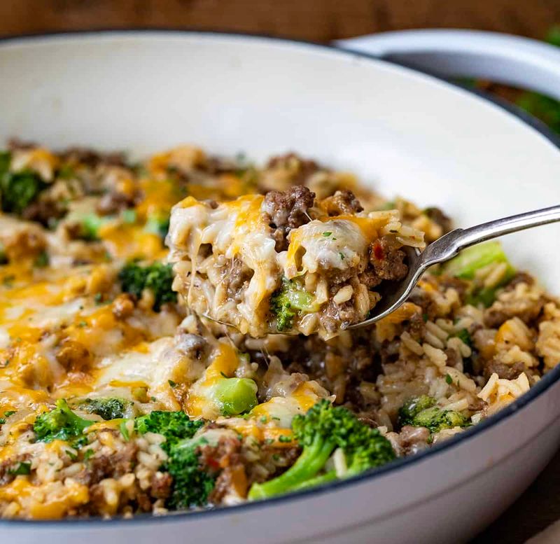 Cheesy Broccoli and Beef Bake