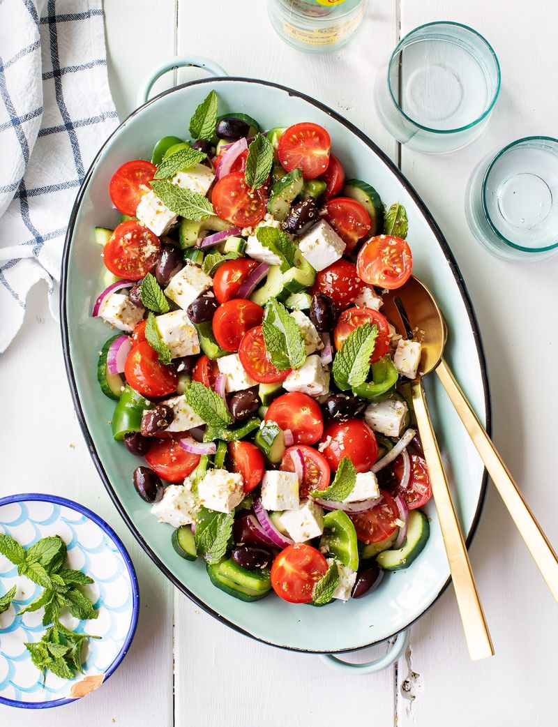 Greek Salad with Creamy Feta Dressing