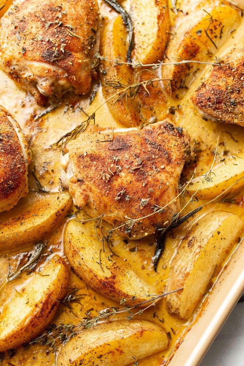 Sheet Pan Chicken And Roasted Potatoes