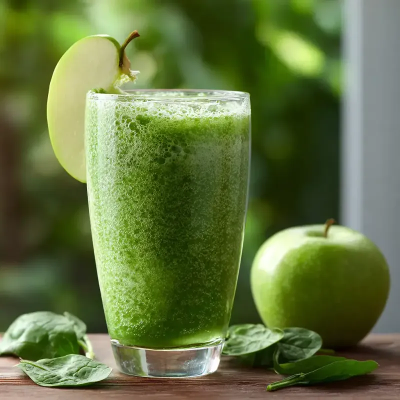 Green Smoothie with Spinach, Apple, and Ginger