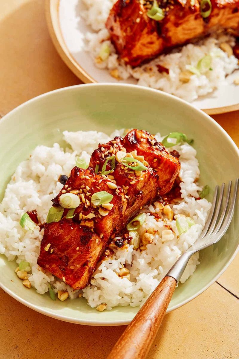 Honey Soy Salmon With Rice