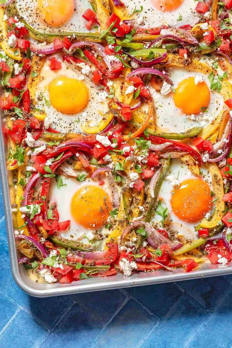 Sheet Pan Eggs With Roasted Veggies
