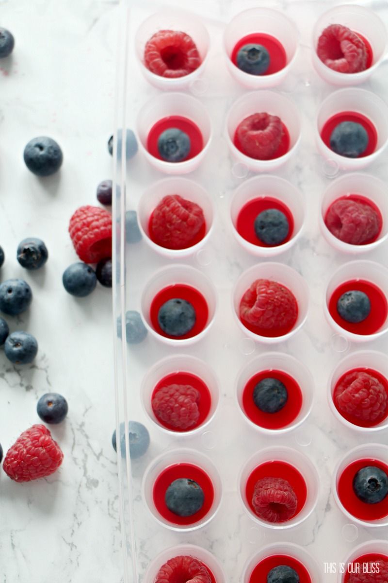 Press Berries Into Ice Cube Trays